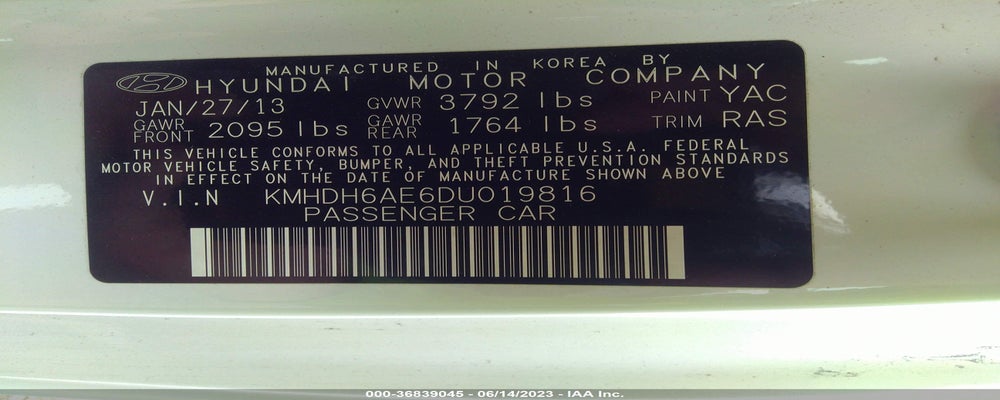 KMHDH6AE6DU019816 2013 HYUNDAI ELANTRA COUPE photo no. 9