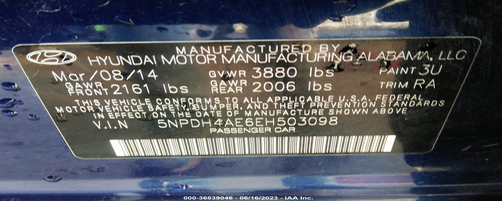 5NPDH4AE6EH503098 2014 HYUNDAI ELANTRA photo no. 9