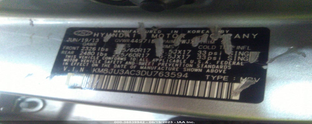 KM8JU3AC3DU763594 2013 HYUNDAI TUCSON photo no. 9