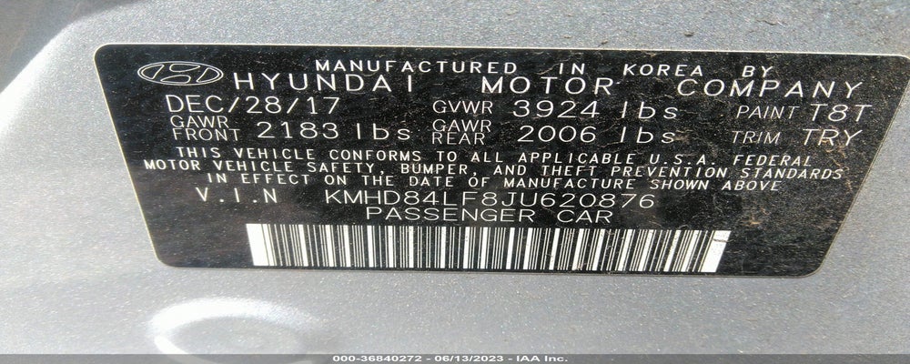 KMHD84LF8JU620876 2018 HYUNDAI ELANTRA photo no. 9