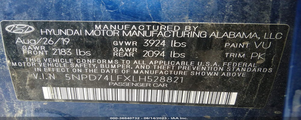 5NPD74LFXLH528821 2020 HYUNDAI ELANTRA photo no. 9