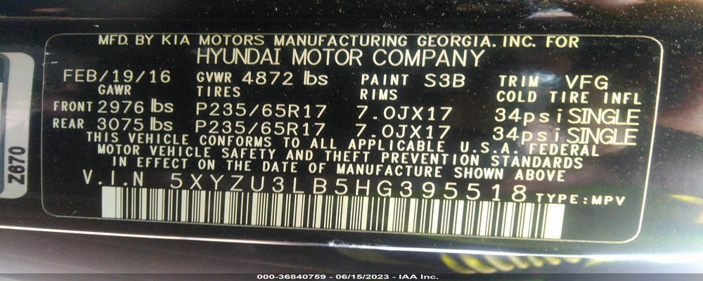5XYZU3LB5HG395518 2017 HYUNDAI SANTA FE SPORT photo no. 9