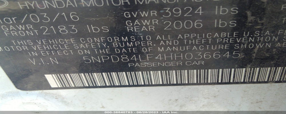 5NPD84LF4HH036645 2017 HYUNDAI ELANTRA photo no. 9