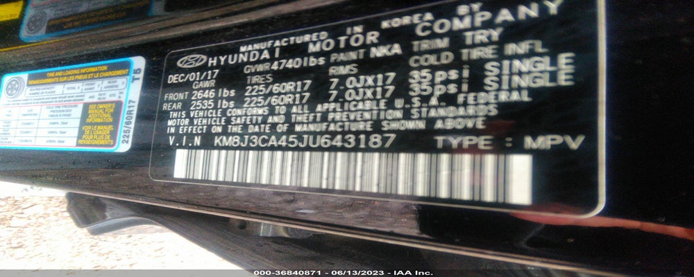 KM8J3CA45JU643187 2018 HYUNDAI TUCSON photo no. 9