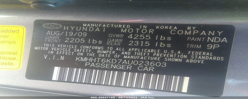 KMHHT6KD7AU023603 2010 HYUNDAI GENESIS COUPE photo no. 9
