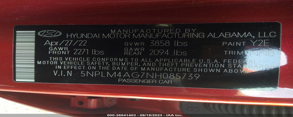 5NPLM4AG7NH085739 2022 HYUNDAI ELANTRA photo no. 9