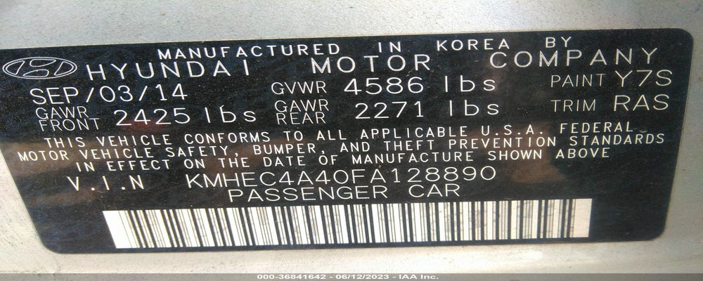 KMHEC4A40FA128890 2015 HYUNDAI SONATA HYBRID photo no. 9