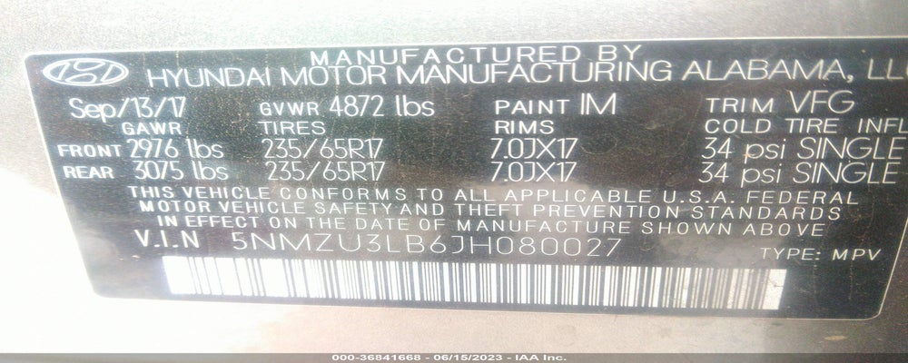 5NMZU3LB6JH080027 2018 HYUNDAI SANTA FE SPORT photo no. 9