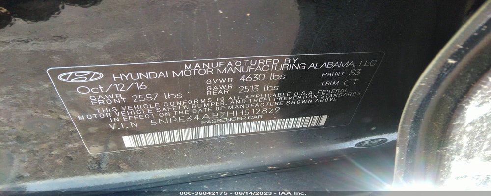 5NPE34AB2HH512829 2017 HYUNDAI SONATA photo no. 9