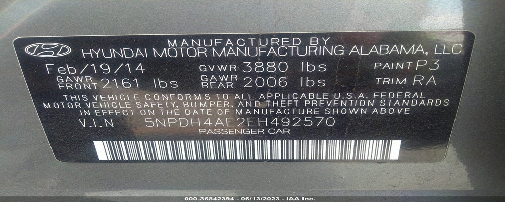 5NPDH4AE2EH492570 2014 HYUNDAI ELANTRA photo no. 9