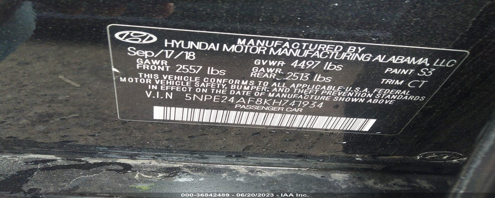 5NPE24AF8KH741934 2019 HYUNDAI SONATA photo no. 9
