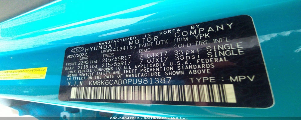 KM8K6CAB0PU981387 2023 HYUNDAI KONA photo no. 9