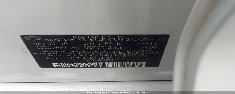 5NPE34AF0GH351947 2016 HYUNDAI SONATA photo no. 9