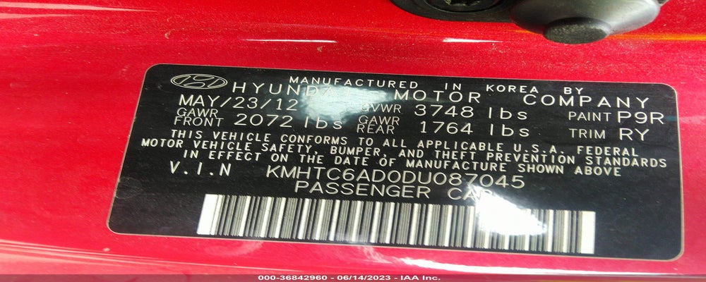 KMHTC6AD0DU087045 2013 HYUNDAI VELOSTER photo no. 9