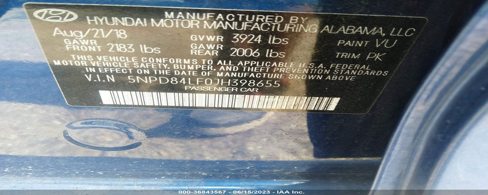 5NPD84LF0JH398655 2018 HYUNDAI ELANTRA photo no. 9