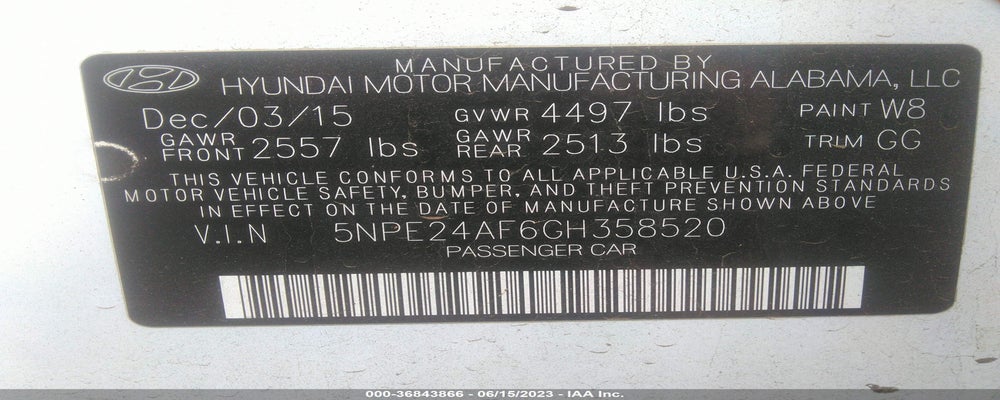 5NPE24AF6GH358520 2016 HYUNDAI SONATA photo no. 9