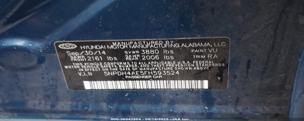 5NPDH4AE5FH593524 2015 HYUNDAI ELANTRA photo no. 9