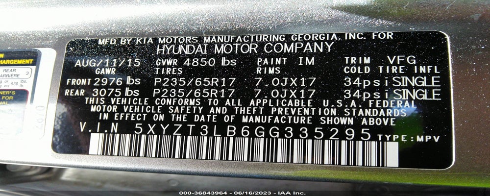 5XYZT3LB6GG335295 2016 HYUNDAI SANTA FE SPORT photo no. 9