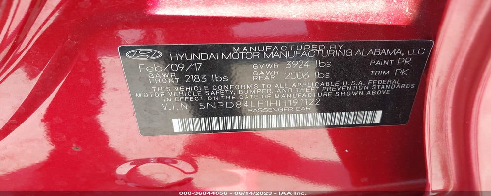 5NPD84LF1HH191122 2017 HYUNDAI ELANTRA photo no. 9