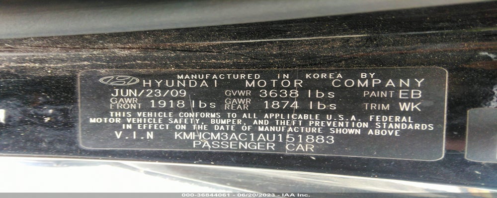 KMHCM3AC1AU151883 2010 HYUNDAI ACCENT photo no. 9