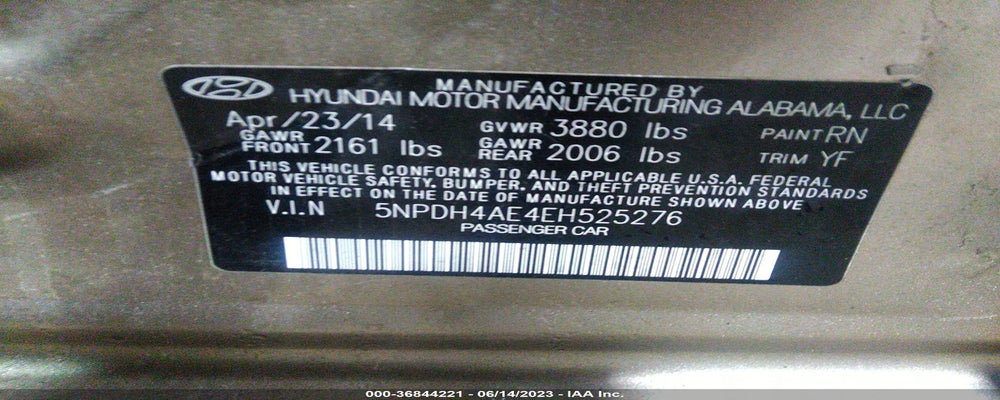 5NPDH4AE4EH525276 2014 HYUNDAI ELANTRA photo no. 9