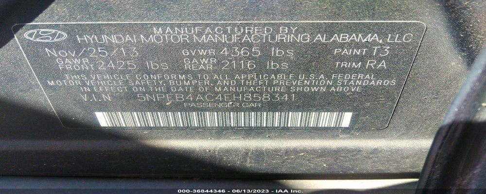 5NPEB4AC4EH858341 2014 HYUNDAI SONATA photo no. 9