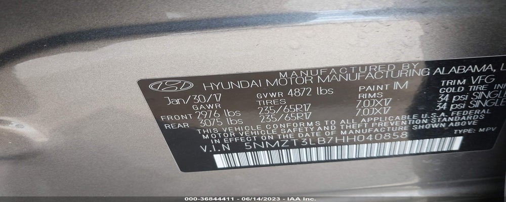 5NMZT3LB7HH040858 2017 HYUNDAI SANTA FE SPORT photo no. 9