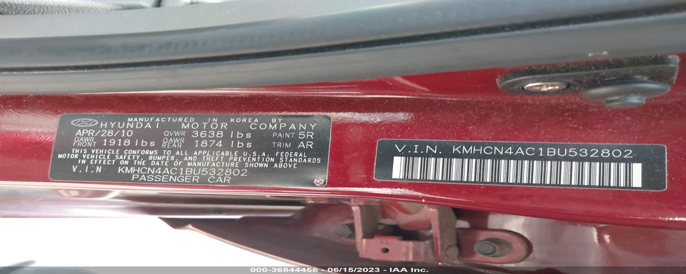 KMHCN4AC1BU532802 2011 HYUNDAI ACCENT photo no. 9