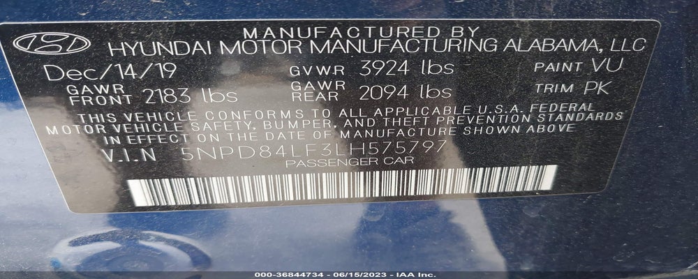 5NPD84LF3LH575797 2020 HYUNDAI ELANTRA photo no. 9