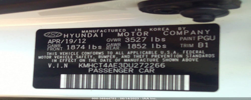 KMHCT4AE3DU272266 2013 HYUNDAI ACCENT photo no. 9