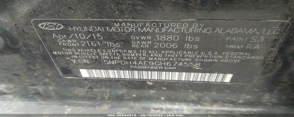 5NPDH4AE9GH674558 2016 HYUNDAI ELANTRA photo no. 9