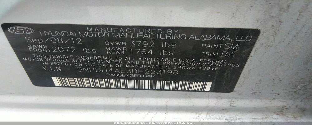 5NPDH4AE3DH223198 2013 HYUNDAI ELANTRA photo no. 9