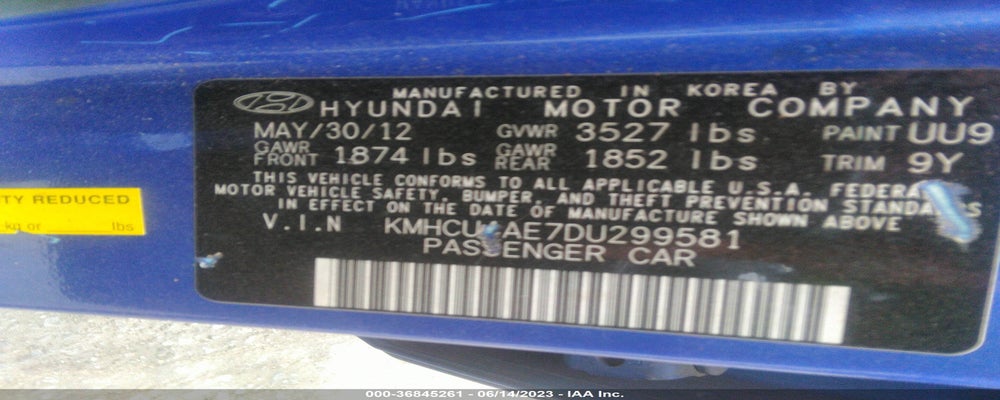 KMHCU4AE7DU299581 2013 HYUNDAI ACCENT photo no. 9