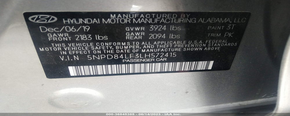5NPD84LF3LH572415 2020 HYUNDAI ELANTRA photo no. 9