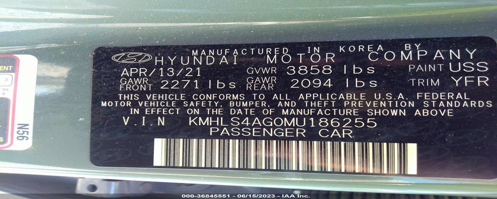 KMHLS4AG0MU186255 2021 HYUNDAI ELANTRA photo no. 9