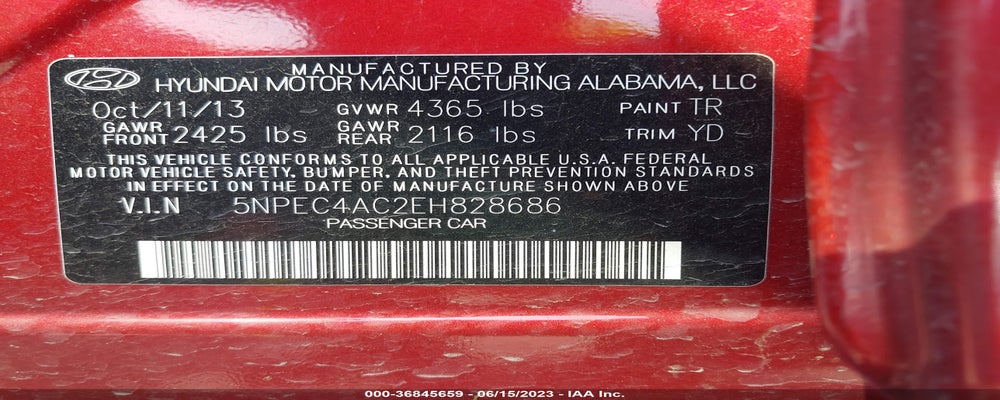 5NPEC4AC2EH828686 2014 HYUNDAI SONATA photo no. 9