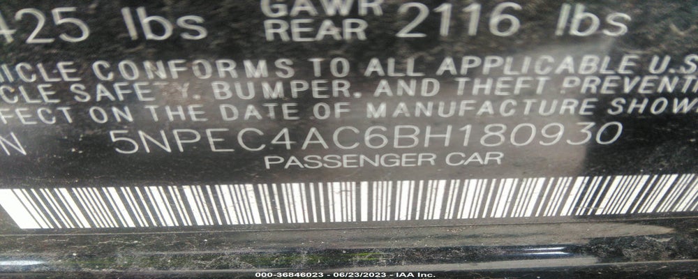 5NPEC4AC6BH180930 2011 HYUNDAI SONATA photo no. 9