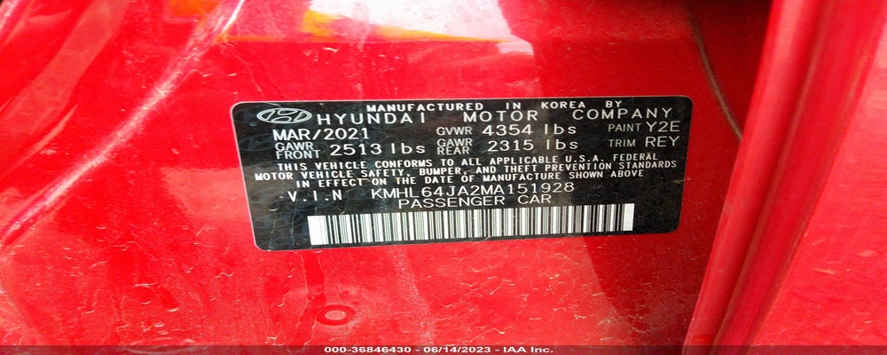 KMHL64JA2MA151928 2021 HYUNDAI SONATA photo no. 9