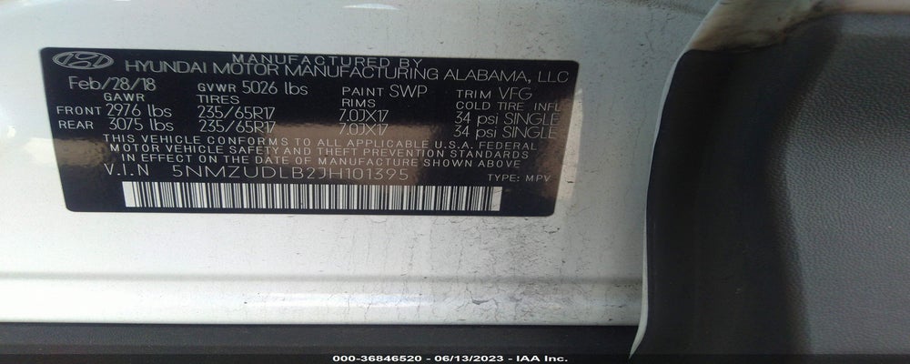 5NMZUDLB2JH101395 2018 HYUNDAI SANTA FE SPORT photo no. 9