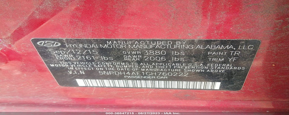 5NPDH4AE1GH760222 2016 HYUNDAI ELANTRA photo no. 9