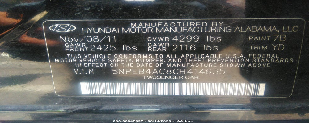 5NPEB4AC8CH414635 2012 HYUNDAI SONATA photo no. 9