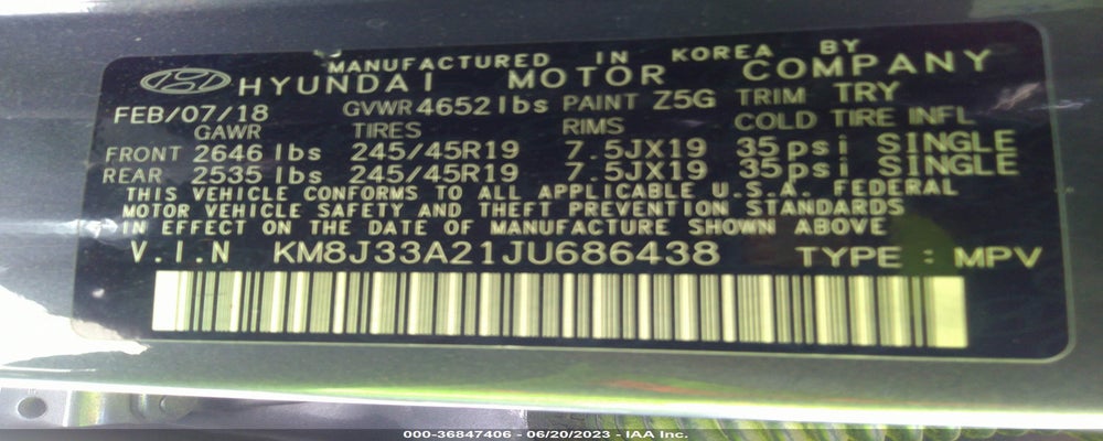 KM8J33A21JU686438 2018 HYUNDAI TUCSON photo no. 9