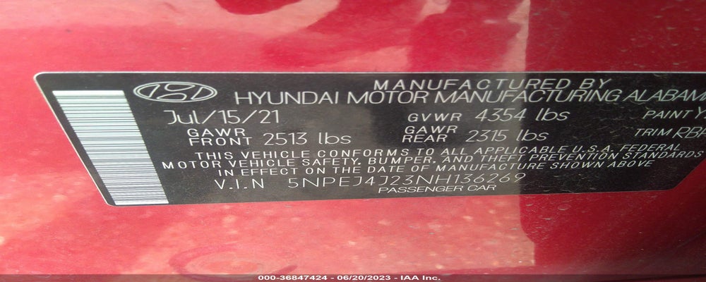 5NPEJ4J23NH136269 2022 HYUNDAI SONATA photo no. 9