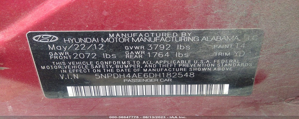5NPDH4AE6DH182548 2013 HYUNDAI ELANTRA photo no. 9