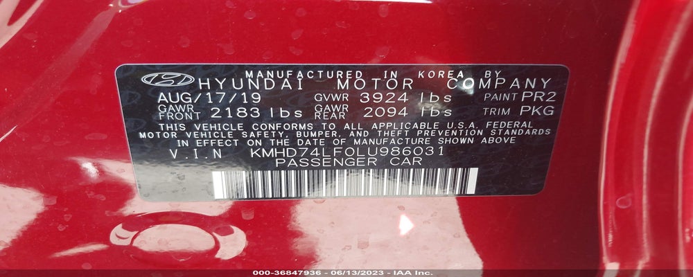 KMHD74LF0LU986031 2020 HYUNDAI ELANTRA photo no. 9