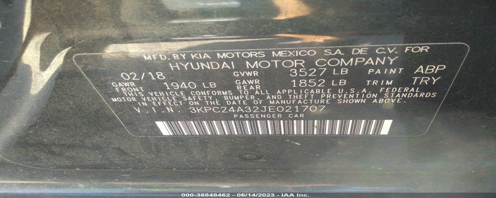 3KPC24A32JE021707 2018 HYUNDAI ACCENT photo no. 9