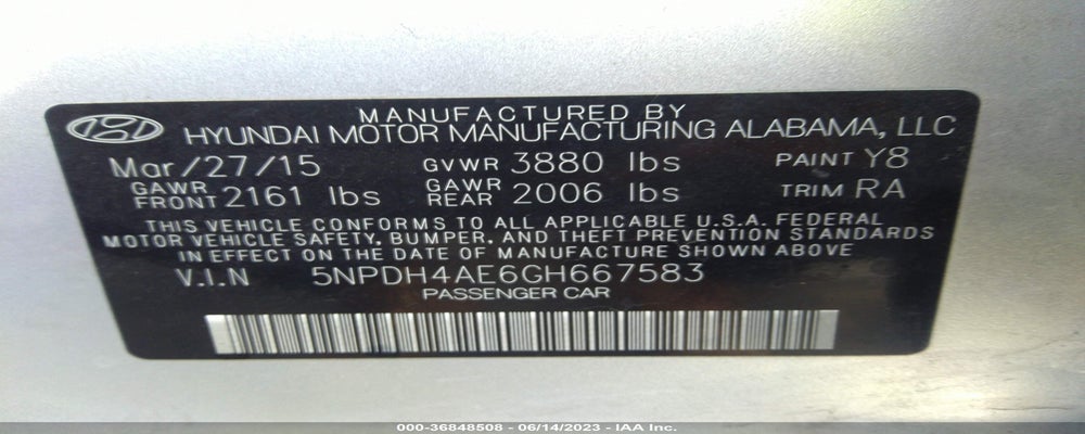 5NPDH4AE6GH667583 2016 HYUNDAI ELANTRA photo no. 9