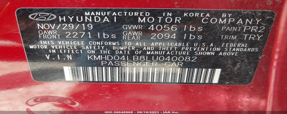 KMHD04LB8LU040082 2020 HYUNDAI ELANTRA photo no. 9