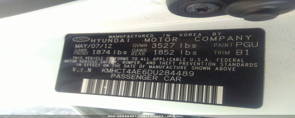 KMHCT4AE6DU284489 2013 HYUNDAI ACCENT photo no. 9