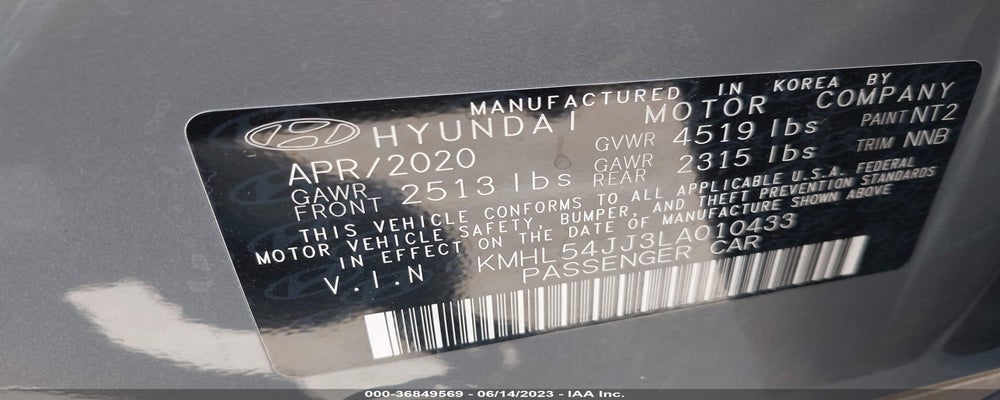 KMHL54JJ3LA010433 2020 HYUNDAI SONATA HYBRID photo no. 9